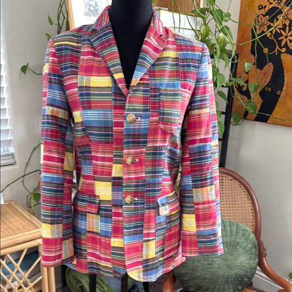 Polo Ralph Lauren Other - Polo Ralph Lauren Men’s Madras Plaid Button Up Blazer Jacket